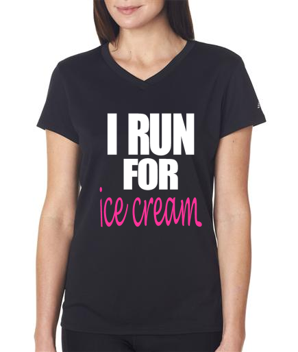 Running - I Run For Ice Cream - NB Ladies Black Short Sleeve Shirt